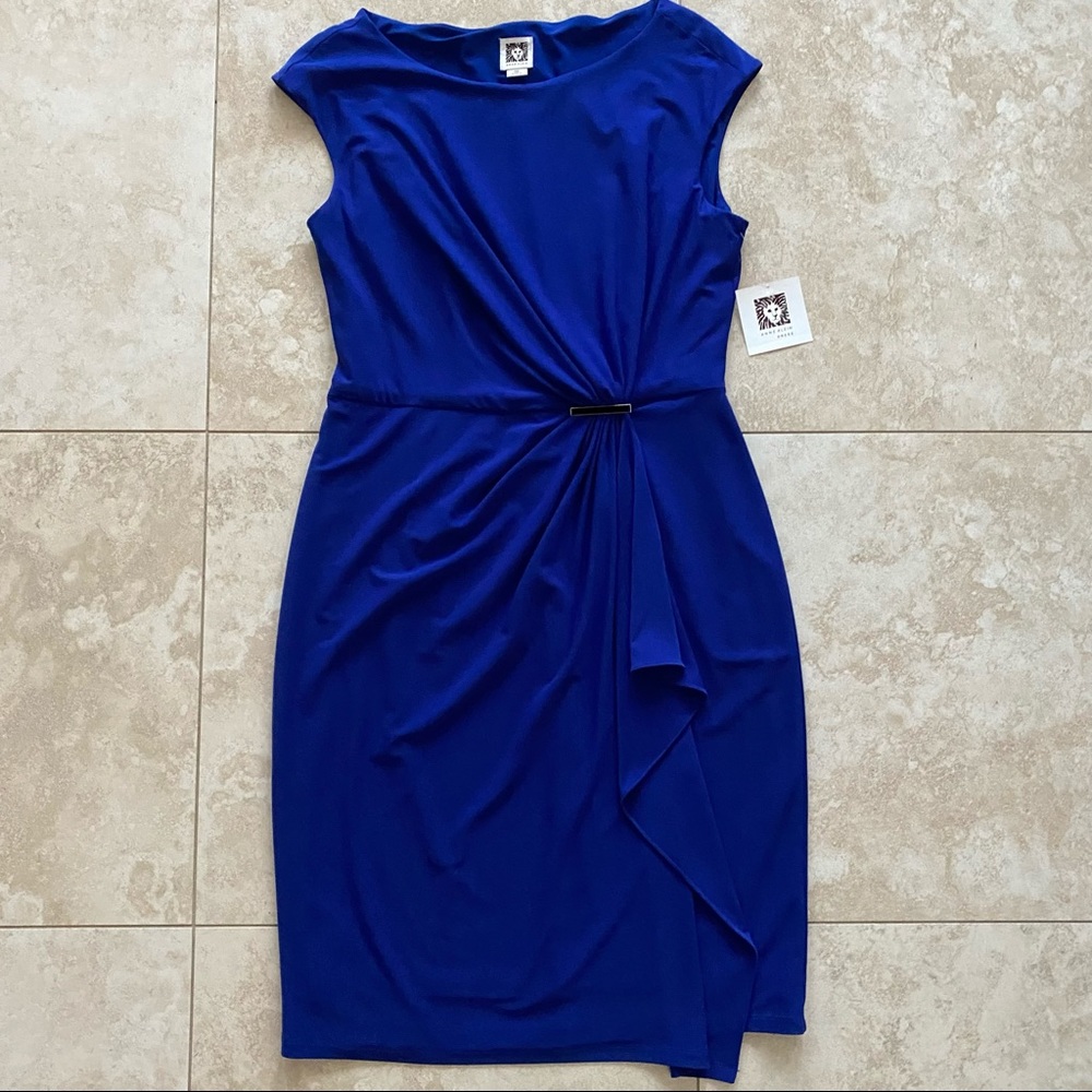 Royal blue draped dress - Picture 11 of 13